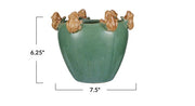 Stoneware Planter w/Frogs