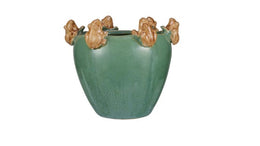 Stoneware Planter w/Frogs