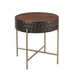 Santa Cruz Round Side Table | Mango Wood | Iron