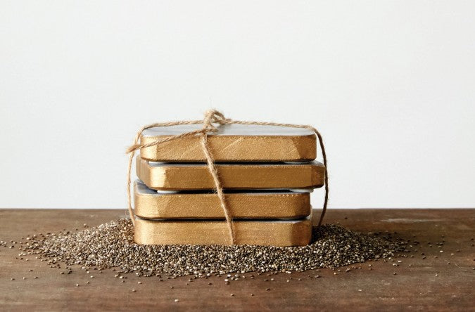 Set Of 4 Grey Marble Coasters
