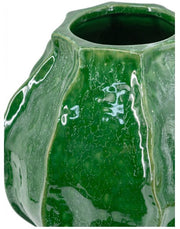 Ridged Ceramic Vase | Green