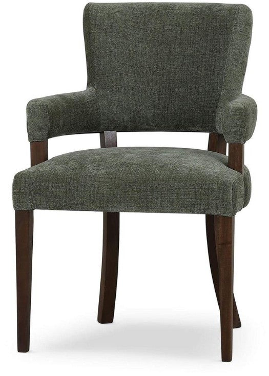 Genevieve Dining Chair | Walnut  | Moss Green | 23 x  25 x  35