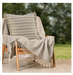 Gray Fringed 24" Pillow