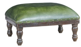 Brill Leather Stool | Green