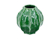 Ridged Ceramic Vase | Green