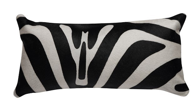 ZEBRA ON WHITE LUMBAR PILLOW