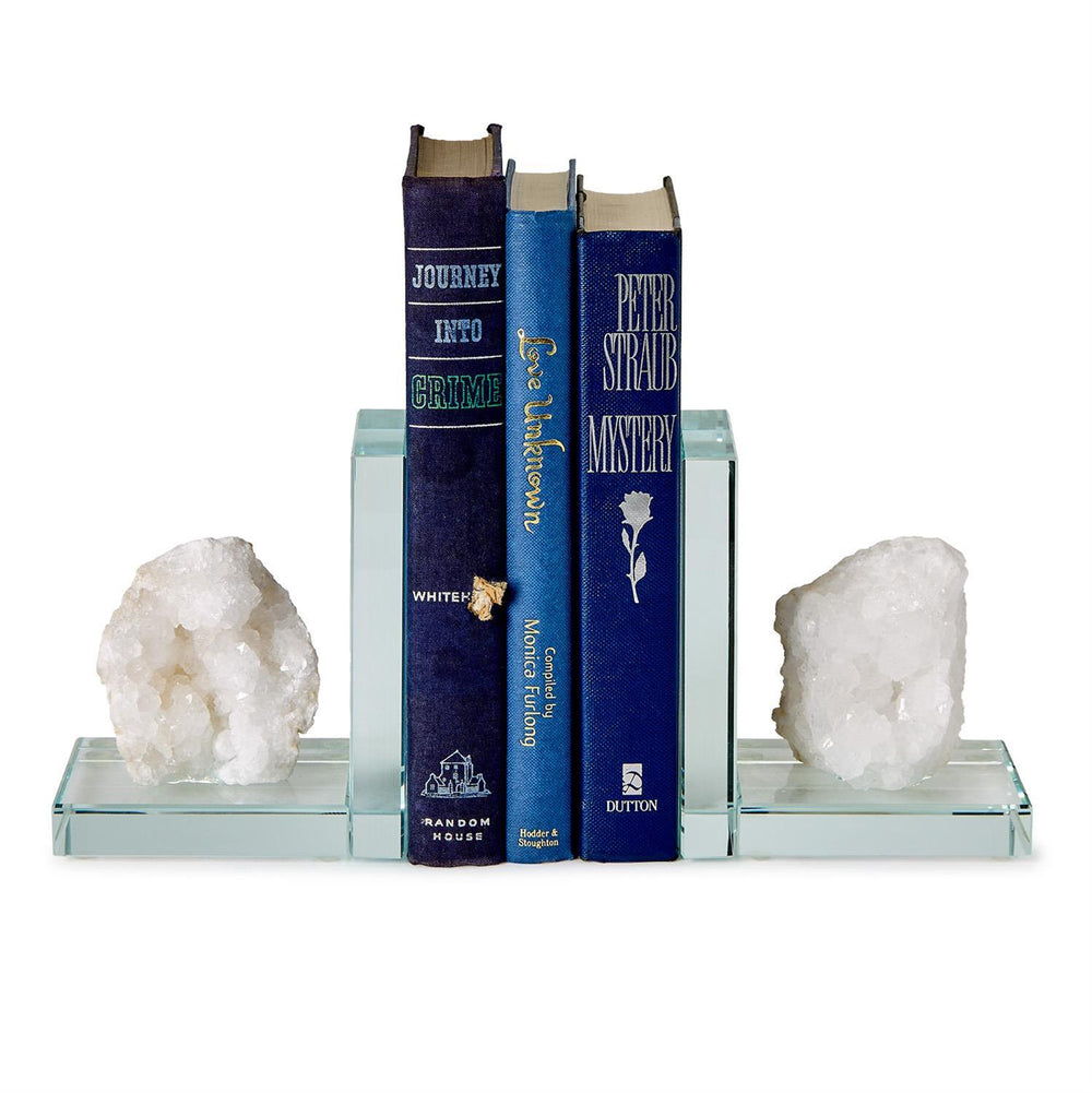 White Quartz Crystal Bookend