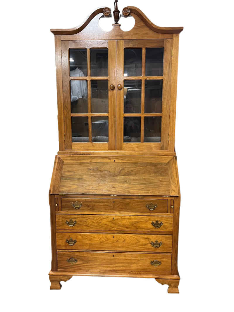 Chippendale Walnut Secretary w/Hutch