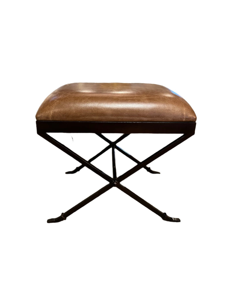 Drake Leather Stool | Bronze