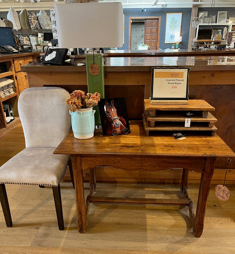 American Oak Stretcher-Base Tavern Table