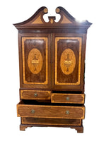 George III Inlaid Mahogany Linen Press