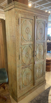 Circular Carved Teak Cabinet