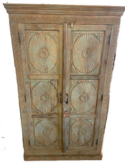 Circular Carved Teak Cabinet