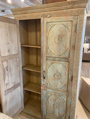 Circular Carved Teak Cabinet