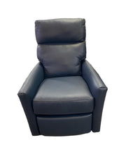 Curtis Leather Swivel Manual Recliner | Navy