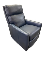 Curtis Leather Swivel Manual Recliner | Navy