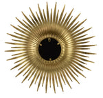 Round Gold Iron Sunburst Mirror