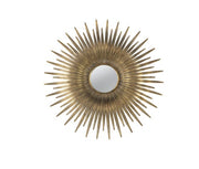 Round Gold Iron Sunburst Mirror