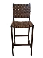 Jessie Leather Bar Chair | Medium Walnut Finish
