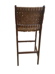 Jessie Leather Bar Chair | Medium Walnut Finish