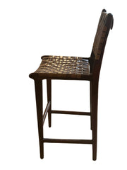 Jessie Leather Bar Chair | Medium Walnut Finish