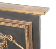 John Richard Louis XVI Style Ebonized & Parcel-Gilt Trumeau Mirror