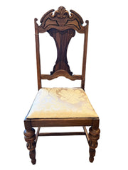 Jacobean Revival Walnut Side Chair