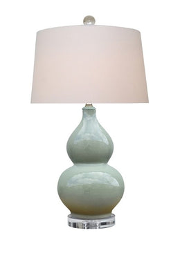 CRACKLED CELADON PORCELAIN GOURD LAMP