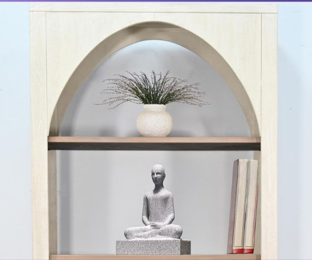 Light Wood Arch Bookcase