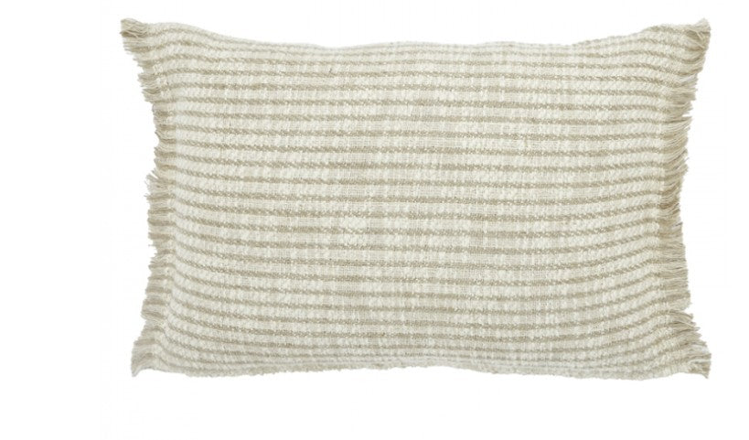 Lumbar Fringe Pillow, Ivory