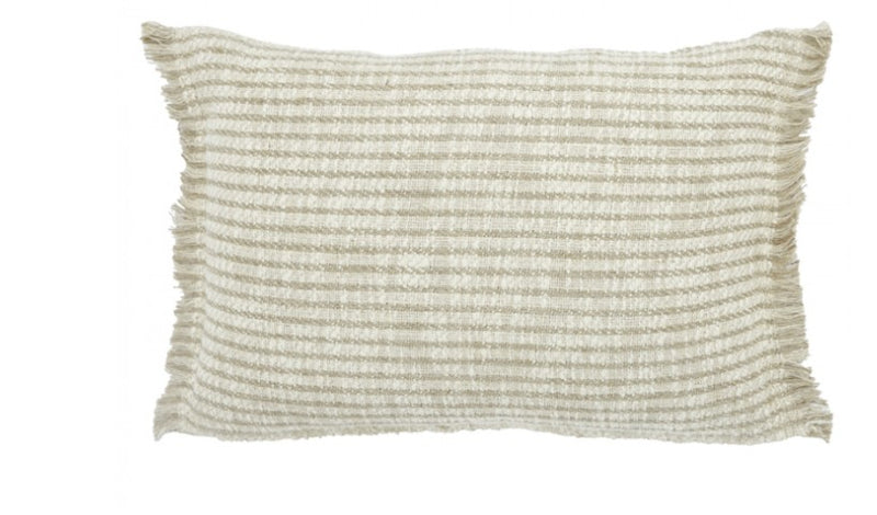 Lumbar Fringe Pillow, Ivory