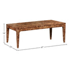 Mappa Coffee Table | Dark Burl | 47 x 23  x 18
