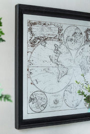 Nieve Vintage Style Mirrored World Map