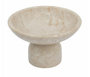 Round Marble Pedestal Fruit Bowl | Cream