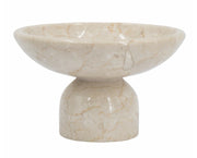 Round Marble Pedestal Fruit Bowl | Cream