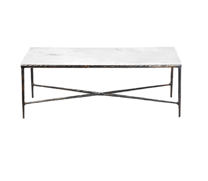 Marble and Bronze Coffee Table