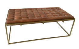 Brooklyn Leather Tufted Ottoman