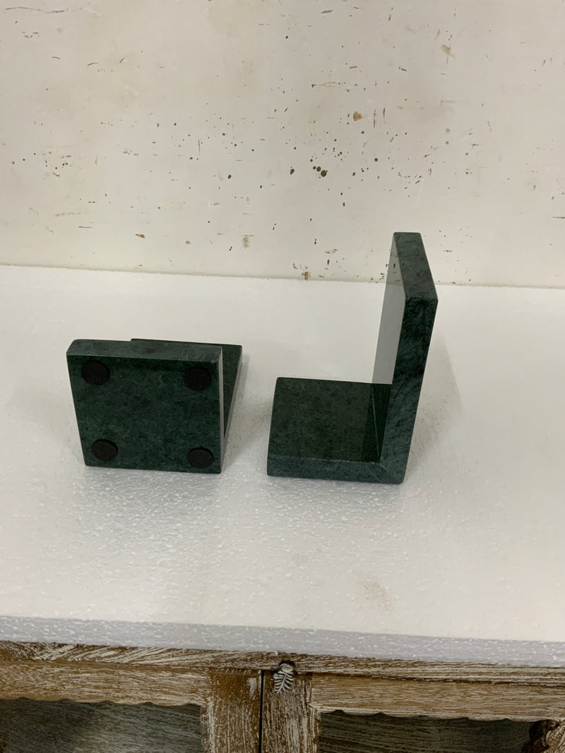 Green Marble Bookends | Set of 2