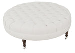 Loren Tufted Round Ottoman | Straw | 36"