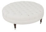 Loren Tufted Round Ottoman | Straw | 36"
