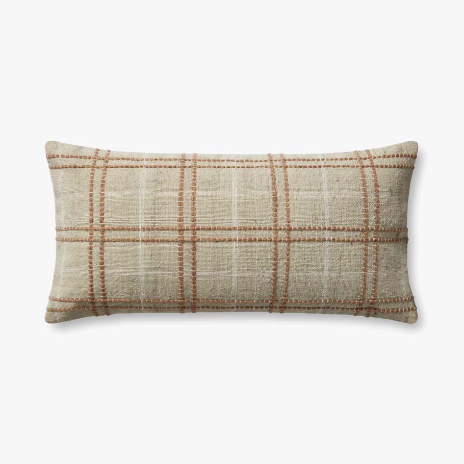 Parker Throw Pillow | Sage & Rust | 12 x 27