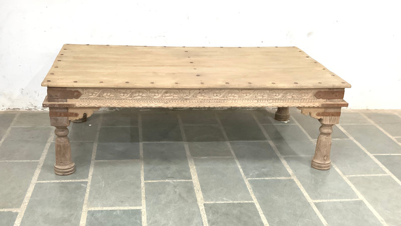 Old Wood Carved Coffee Table | 68"