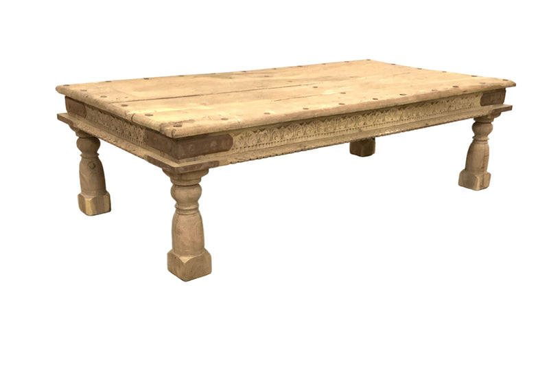 Carved Wood Coffee Table | 62.3"