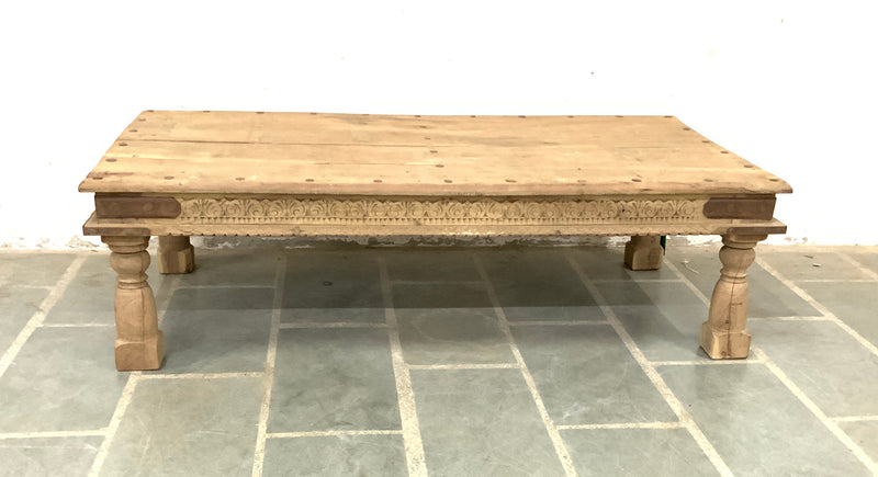 Carved Wood Coffee Table | 62.3"