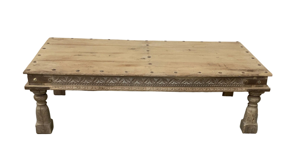 Carved Old Wood Coffee Table | 62.3"