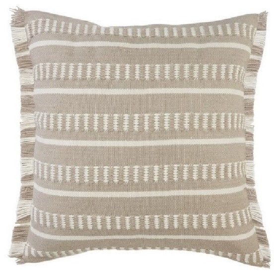 Gray Fringed 24" Pillow