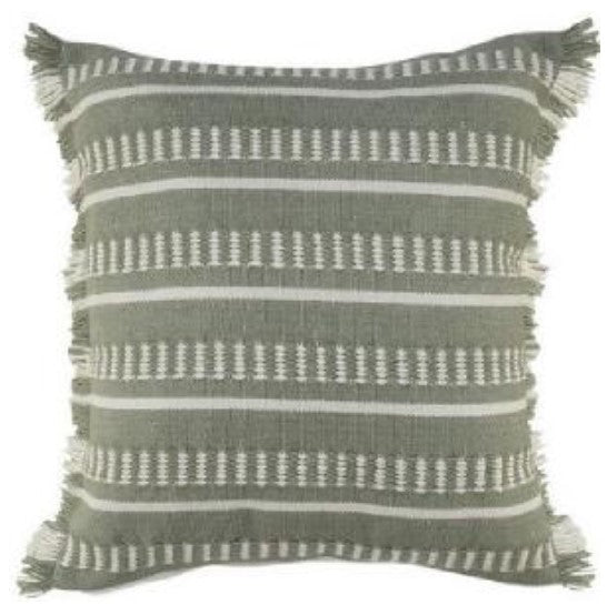 Green Fringed 24" Pillow