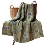 Plumbago Botanical Print Cotton Throw