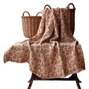 Clematis Botanical Print Cotton Throw