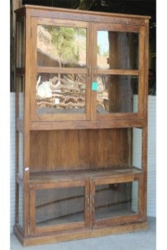 Wooden Glass Tall Cabinet